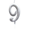 Narozeninová svíčka stříbrná číslo 9