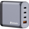 Verbatim GNC-140 GaN 32203 cestovná nabíjačka 4 x 1x USB-A, 3x USB-C® GaN , s adaptérom pre Európu, s britským adaptérom, s americkým adaptérom; 32203