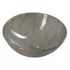 SAPHO DALMA ø42cm umývadlo na dosku okrúhle, bez prepadu, keramické, mramor šedý, MM113