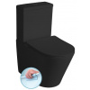 SAPHO PACO RIMLESS 61cm WC kombi komplet so splachovaním, zadný/spodný odpad, čierne, PC1012WRB