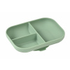 Beaba Tanier silikónový delený s prísavkou Sage Green