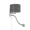 Trio Lighting Hotelové nástenné svietidlo s LED svetlom na čítanie, okrúhle, sivé - 271170211