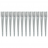 zahrada-XL Kotviace hroty 12 ks, strieborné 10x10x76 cm, pozinkovaná oceľ 145421