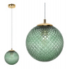 Light Home Závesne svietidlo Cannes, 1x zelené sklenené tienidlo (fi 18 cm), G