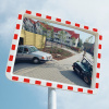 Dopravné zrkadlo z akrylového skla, integrovaný držiak na trubkové stĺpiky, 1000 x 1200 mm