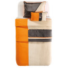 CLK Prikrývka na posteľ 120cm Orange-béžová/oranžová/sivá
