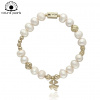 Yvon Jemný náramok z prírodných sladkovodných perál s príveskom štvorlístka