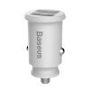 Baseus Grain Car Charger Mini univerzálna nabíjačka do auta pre cigaretový zapaľovač 2x USB 3,1 A biela CCALL-ML02