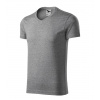 Tričko Slim Fit V-neck 146 - L, 12 - tmavosivý melír