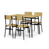 Autronic AUT-O2155 OAK Set jedálenský (1+4), MDF dekor divoký dub, čierny kov