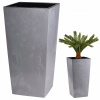 Kvetináč SIVÝ BETON moderný kvetináč na kvety VYSOKÝ s vložkou 68x35 eko