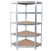 Regál Racks RAT80, do kúta, rohový, kovový, MDF, 5 políc, 180x90x40 cm, max. 150 kg/polica