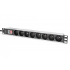DIGITUS Digitus DN-95402-1-FR napäťová distribučná jednotka (PDU) 8 AC zásuvky/AC zásuviek 1U (DN-95402-1-FR)