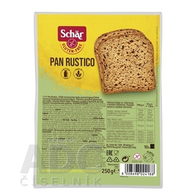 Dr. Schär AG Schär PAN RUSTICO chlieb bezgluténový, viaczrnný, krájaný 1x250 g