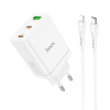Kábel Hoco Charger 2 X Type C + USB A + Cable Type C to Lightning Pd Qc3.0 3A 35W N33 White