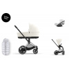 Cybex Platinum CYBEX e-Priam Travel Set + Cloud T Plus i-Size + Platinum Winter Footmuff off white 2025 chrome with black details