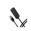 AXAGON HUE-M1AL, 4x USB 3.2 Gen 1 MINI hub, kovový, kabel USB-A 1.2m (HUE-M1AL)