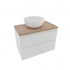 Naturel Koupelnová skříňka 2 zásuvková s krycí deskou Savona 78x53x44,8 cm bílá lesk SAVONA280BIDDH
