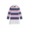 Dievčenské bavlnené šaty Polo Ralph Lauren ružová farba, mini, rovný strih, 312971024001 90-100