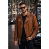 Max Original Leather Pánska kožená bunda TIGHA NEW cognac (2XL 54-56) - Cognac - 2XL