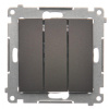 Kontakt Simon Tlačidlo trojité podsvietené 3x1/0 10AX Simon54 PREMIUM/NATURE BS hnedé DP31L.01/46