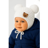 Zimná čiapka smotanová - Teddy veľ. 6-12 mesiacov