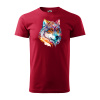 Sablio Tričko s potlačou Wolf paint 2 - červené 2XL