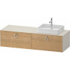 DURAVIT White Tulip závesná skrinka pod umývadlo na dosku (umývadlo vpravo), 2 zásuvky, 1600 x 550 x 408 mm, dub prírodný masív/nordická biela matná, WT4890RH5390000