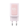 Havit - Wall Charger UC260 EU sieťová nabíjačka (2× USB-C, USB, 65W) - ružová