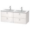 Duravit Brioso Umývadlová skrinka 55x129x48 cm, 4 zásuvky, lesklá biela BR410602222