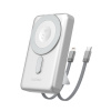 Dudao K29 10000mAh PD 20W MagSafe Powerbanka s kovovým puzdrom, stojanom a vstavanými USB-C/ Lightning káblami – strieborná (Dudao K29 10000mAh PD 20W MagSafe Powerbanka s kovovým puzdrom, stojanom a