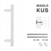 FT - MADLO kód K41Z 40x10 mm UN ks Rozteč madla: 300 mm, Dĺžka: 500 mm, Rozmer profilu madla: 40x10 mm BIM - biela matná (FBO)