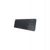 Logitech klávesnice Wireless Keyboard K400 Plus, CZ/SK, unifying přijímač, černá (920-007151)