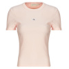 Calvin Klein Jeans Tričká s krátkym rukávom WOVEN LABEL RIB FITTED TEE Ružová