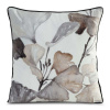 Obliečka na vankúš VELVET 45x45 cm s paspulkou - hnedé listy
