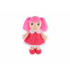 Teddies Bábika Mazlinka látková s ružovými vláskami látka 31cm 0m+