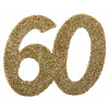 Brokátová dekorácia na stôl číslica 60, 5 cm, 6 ks