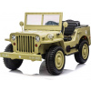Beneo RIRICAR 4x4 detské elektrické auto 12V USA Army, 3-miestne, elektrické auto pre deti s 2,4GHz diaľkovým ovládaním, MP3/USB/SD, elektrické vozidlo pre deti od 3-8 rokov