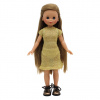 Panenka Elena ve zlatavých šatech od firmy Folk Artesanía (35 cm )