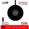 WG - Bezdrátová nabíječka stolní FAST 15W, kulatá stolní, černá