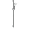 HANSGROHE Crometta sprchová súprava, ručná sprcha 2jet Vario priemer 100 mm, 90 cm sprchová tyč, jazdec a sprchová hadica 160 cm, biela/chróm, 26536400