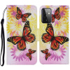 Peňaženkové kožené puzdro na Samsung Galaxy A72 5G - Chrysanthemum Butterfly