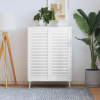 vidaXL Lamelové dvierka na skrinku 2 ks, biele 99,3x39,4 cm, borovica - Biela - 11274-153007