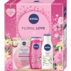 Nivea darčeková sada BOX FLORAL LOVE LE 2024 rozjasňujúca textilná maska, sprchovací gél Floral 250 ml, telové mlieko Floral 250 ml