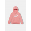 Detská mikina Puma ESS No. 1 Logo Hoodie FL PS ružová farba, s kapucňou, s potlačou, 684931 110