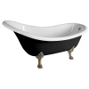 Polysan BRIXTON voľne stojaca vaňa 174x83x81 cm, nohy bronz, čierna/biela 94867