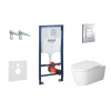 Grohe Rapid SL Set predstenovej inštalácie, klozetu a sedadla ME by Starck, Rimless, SoftClose, tlačidla Skate Cosmo, chróm 38528SET-KM-GR