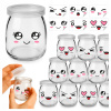 12x Sklenené sklenené dózy 140ml na dezerty, šaláty, omáčky, dipy + NÁLEPKY KAWAII