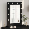 zahrada-XL Zrkadlo s LED svetlami Čierny dub 70x50x18 cm 868334