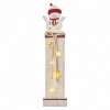 Emos DCWW12 LED dekorace dřevěná – sněhulák 46 cm 2x AA vnitřní teplá bílá časovač